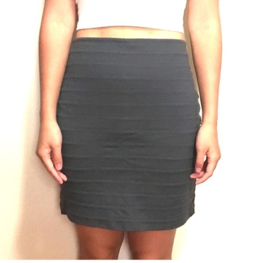 Express High Waisted Bodycon Skirt in Olive-Brown